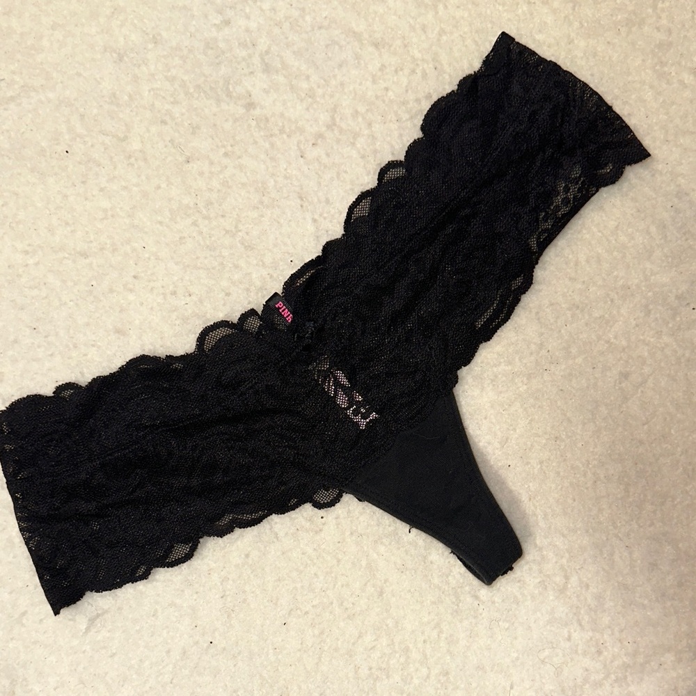 PINK Victoria's Secret Black Lace Panties